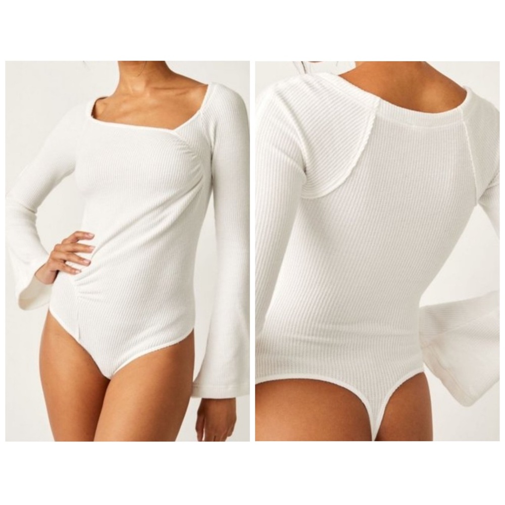 Free People On A Cloud Bodysuit Ivory/White M